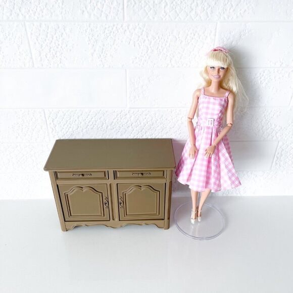 Barbie Miniature Dollhouse Taupe French Cabinet Sideboard 1:6 Scale 3D Printed - Picture 5 of 5
